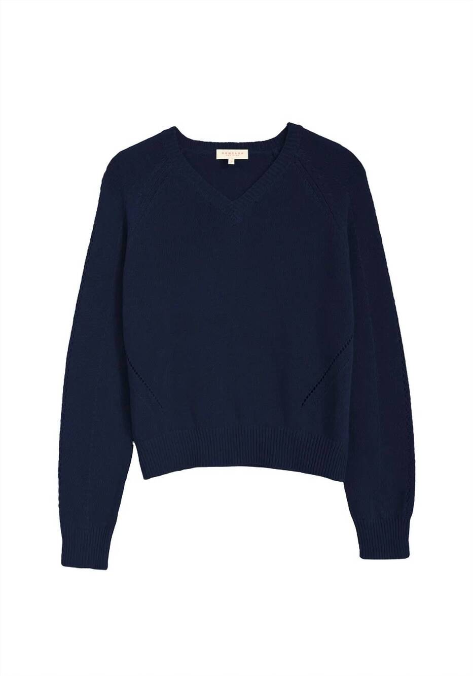 NEW DEMYLEE NEW YORK women's carrie cotton linen sweater in navy